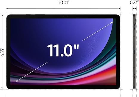Máy tính bảng Samsung Galaxy Tab S9 11” 256GB WiFi 7 Android AI, Bộ xử lý Snapdragon 8 Gen 2, Màn hình AMOLED, Thiết kế bền bỉ, Bao gồm bút S Pen, Tuổi thọ pin dài, Camera tự động lấy nét, Phiên bản H