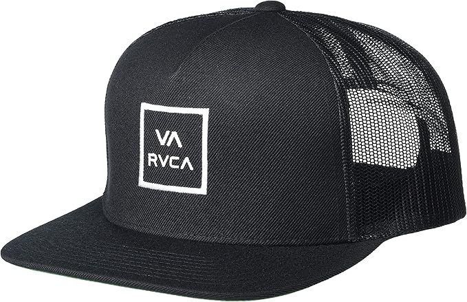 RVCA Men's Trucker Hat, Structured Hat with Stretch Mesh Back, Adjustable Snapback Closure