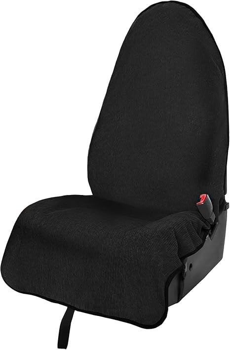 Leader Accessories Black Waterproof Corduroy Car Seat Cover Universal Non-Slip for Cars Truck SUV Seat for Dog & Kid Workout Outdoor OR Sport Activities