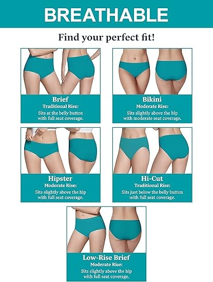 Fruit of the Loom Women's Breathable Underwear, Moisture Wicking Keeps You Cool & Comfortable, Available in Plus Size