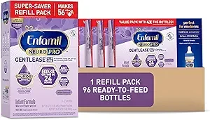 Enfamil NeuroPro Gentlease Baby Formula, Brain Building DHA, HuMO6 Immune Blend, Reduce Fussiness, Crying, Gas & Spit-up, Infant Formula Powder35.2 Oz +Ready-to-Feed Liquid, 2 Fl Oz (24 Count)