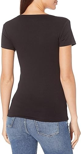 Amazon Essentials Women's Slim-Fit Cap-Sleeve Scoop Neck T-Shirt, Pack of 2