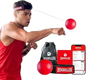 Black with App, Used by Celebrities - MMA Gear Boxing Ball - Reflex Ball with Adjustable Strap - Interactive Boxball App Integration