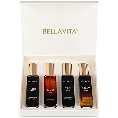 Men's Luxury Perfume Gift Set (4 x 0.68 fl. oz.) | Gifts for Men | Klub, Oud, CEO, Goat Perfume | Masculine, Woody, Citrusy, Aromatic perfumes for men
