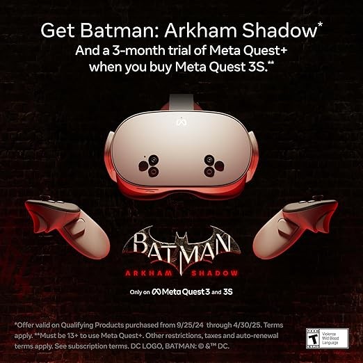 Meta Quest 3S 128GB — Get Batman: Arkham Shadow and a 3-Month Trial of Meta Quest+ Included — All-in-One Headset