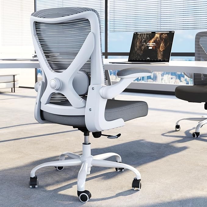 Ergonomic Office Chair - X-Shaped Computer Desk Chair Comfy, Gaming Chair, Office Chair with Lumbar Support, Mesh Office Chairs, Desk Chair for Long Hours(Grey)