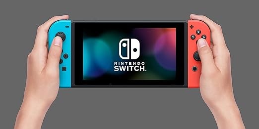 Nintendo Switch with Neon Blue and Neon Red Joy‑Con