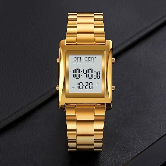 RNONDRY Mens Watches Digital Watch for Men Womens, Stainless Steel Rectangle Watches for Men