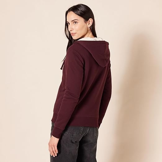 Amazon Essentials Women's Sherpa-Lined Fleece Full-Zip Hooded Jacket (Available in Plus Size)