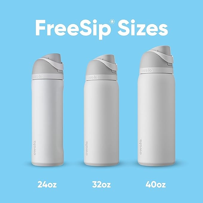 Owala FreeSip Insulated Stainless Steel Water Bottle with Straw for Sports, Travel, and School BPA-Free Sports Water Bottle, 32 oz, Denim