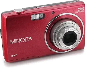Minolta 20 Mega Pixels Digital Camera, 5X Optical Zoom & HD Video with 2.7" LCD, Red (MN5Z-R)