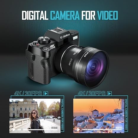 4K Digital Cameras for Photography, 48MP Vlogging Camera for YouTube with WiFi