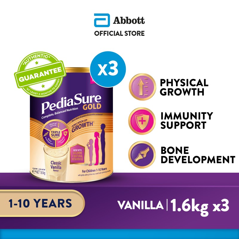 [Bundle of 3] PediaSure Gold - Classic Vanilla, 1.6kg