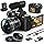 Mo 4K Digital Cameras for Photography, 48 MP Vlogging Camera for YouTube with 180° Flip Screen,16X Digital Zoom,Flash & Autofocus,52mm Wide Angle & Macro Lens,2 Batteries,32GB SD Card(S100,Black)