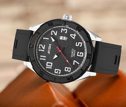 Analog Wrist Watches for Mens,Quartz Calendar Casual Stylish Business Sport Military Waterproof Rubber Silicone Band Watch